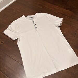 Buckle White Short Sleeve Henley Tee